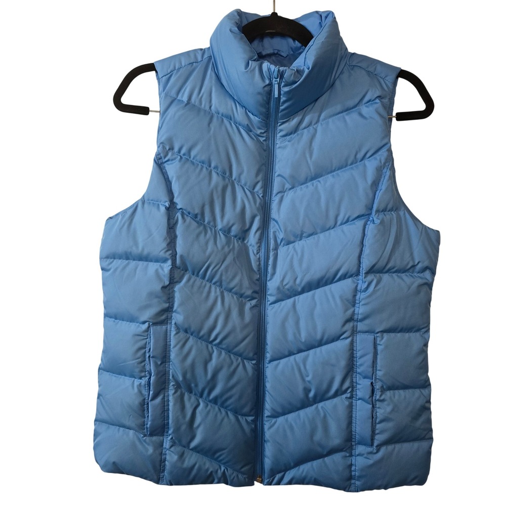 Lands End HyperDRY 600 Down Puffer Vest Blue Small 6-8 Water Resistant 488144